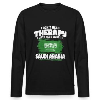 Saudi Arabia - Men's Premium Organic Long Sleeve Shirt - black - Front - Nico (187cm)
