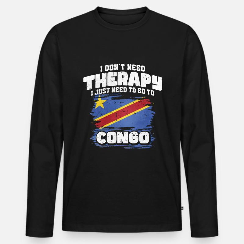 Kongo - Männer Premium Bio Langarmshirt - Schwarz