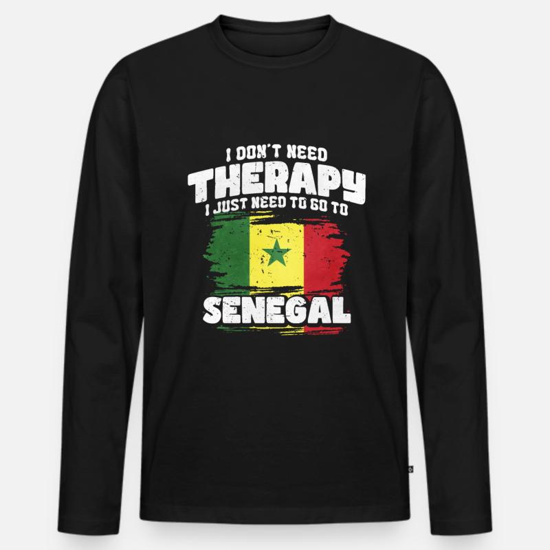 Senegal - Männer Premium Bio Langarmshirt - Schwarz