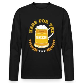 Beer Beer Drinker Party Pub Alcohol - Men's Premium Organic Long Sleeve Shirt - black - Front - Nico (187cm)