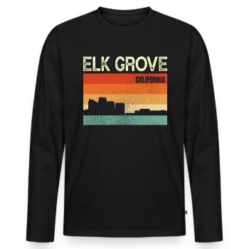Elk Grove - T-shirt manches longues Premium bio Homme - noir - Devant - Nico (187cm)