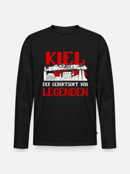 Kiel Der Geburtsort Von Legenden - Männer Premium Bio Langarmshirt - Schwarz