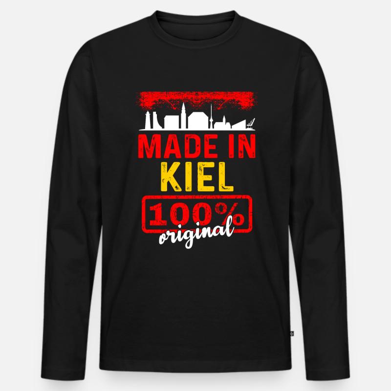 Krefeld - Männer Premium Bio Langarmshirt - Schwarz