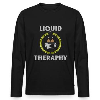 Beer Beer Drinker Party Pub Alcohol - Men's Premium Organic Long Sleeve Shirt - black - Front - Nico (187cm)
