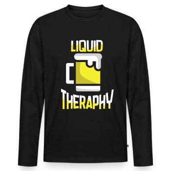 Beer Beer Drinker Party Pub Alcohol - Men's Premium Organic Long Sleeve Shirt - black - Front - Nico (187cm)