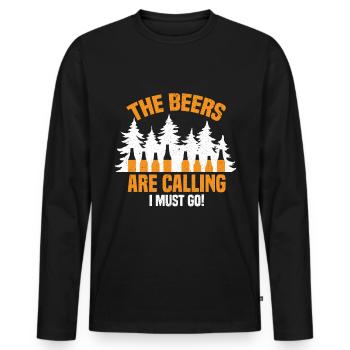 Camping Beer Camping Forest Boozing - Men's Premium Organic Long Sleeve Shirt - black - Front - Nico (187cm)