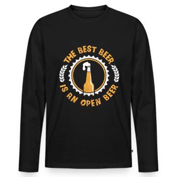 Bière Bière Drinker Party Pub Alcool - T-shirt manches longues Premium bio Homme - noir - Devant - Nico (187cm)