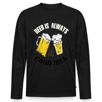 Bier Bierglas Biertrinker Kneipe Pinte - Männer Premium Bio Langarmshirt - Schwarz - Vorne - Nico (187cm)