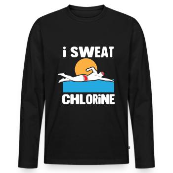 Swimmers Swimming 50 meters track Breaststroke - Men's Premium Organic Long Sleeve Shirt - black - Front - Nico (187cm)