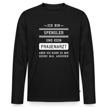 Spengler I Installateur Blech Handwerker Motiv für - Männer Premium Bio Langarmshirt - Schwarz - Vorne - Nico (187cm)