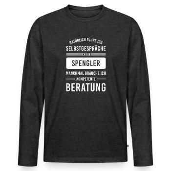 Spengler I Installateur Blech Handwerker Motiv für - Männer Premium Bio Langarmshirt - Anthrazit meliert - Vorne - Nico (187cm)
