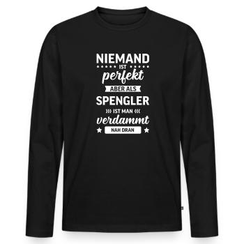 Spengler I Installateur Blech Handwerker Motiv für - Männer Premium Bio Langarmshirt - Schwarz - Vorne - Nico (187cm)