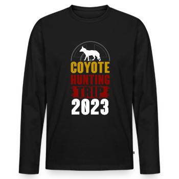 Coyotes Hunting Trip 2023 - Men's Premium Organic Long Sleeve Shirt - black - Front - Nico (187cm)