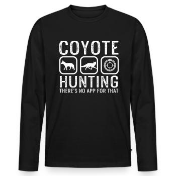Coyote Chasse Coyote Cadeau - T-shirt manches longues Premium bio Homme - noir - Devant - Nico (187cm)