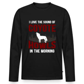 Coyote Chasse Coyote Cadeau - T-shirt manches longues Premium bio Homme - noir - Devant - Nico (187cm)