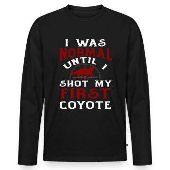 Coyote Chasse Coyote Cadeau - T-shirt manches longues Premium bio Homme - noir - Devant - Nico (187cm)