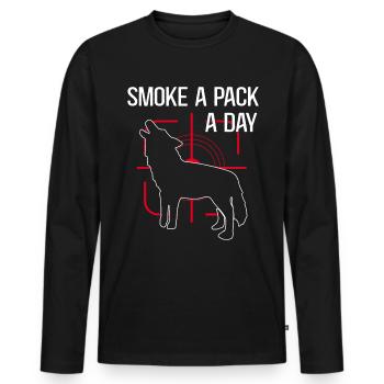 Cadeau de chasse au coyote Coyote - T-shirt manches longues Premium bio Homme - noir - Devant - Nico (187cm)