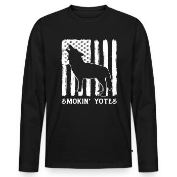 Coyote Coyote Hunting Gift - Men's Premium Organic Long Sleeve Shirt - black - Front - Nico (187cm)