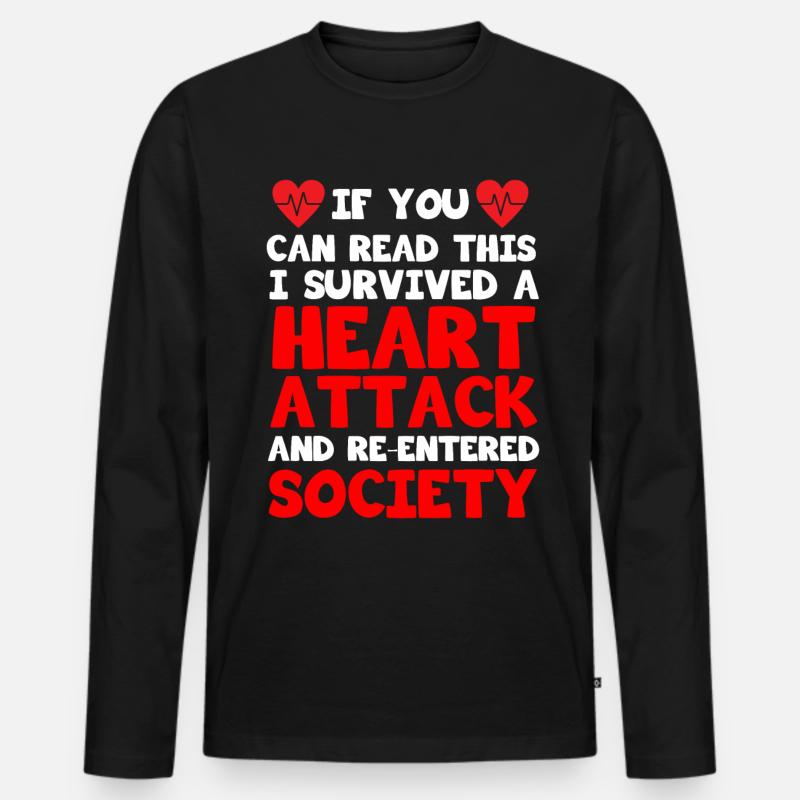 Operation Am Offen Herzen Geschenk - Männer Premium Bio Langarmshirt - Schwarz