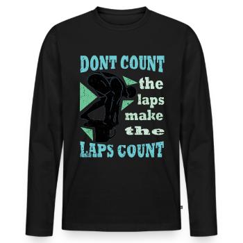 Swimmers Swim 50 meter track breaststroke - Men's Premium Organic Long Sleeve Shirt - black - Front - Nico (187cm)