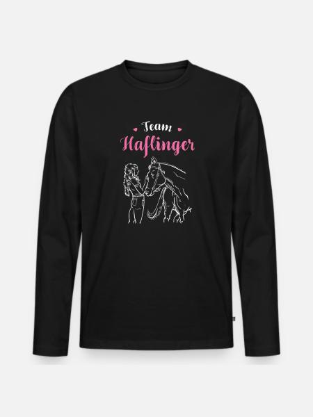 Haflinger I Pony Pferde Spruch Motiv für Reiterin - Männer Premium Bio Langarmshirt - Schwarz
