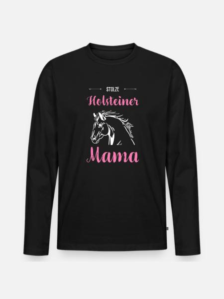 Holsteiner I Pony Horse Saying Motif for Rider - Men's Premium Organic Long Sleeve Shirt - black