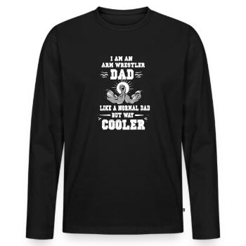 Arm wrestling tree felling weight training Armwrestling - Men's Premium Organic Long Sleeve Shirt - black - Front - Nico (187cm)