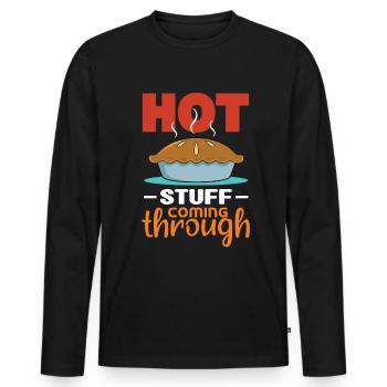 Apple pie - Men's Premium Organic Long Sleeve Shirt - black - Front - Nico (187cm)