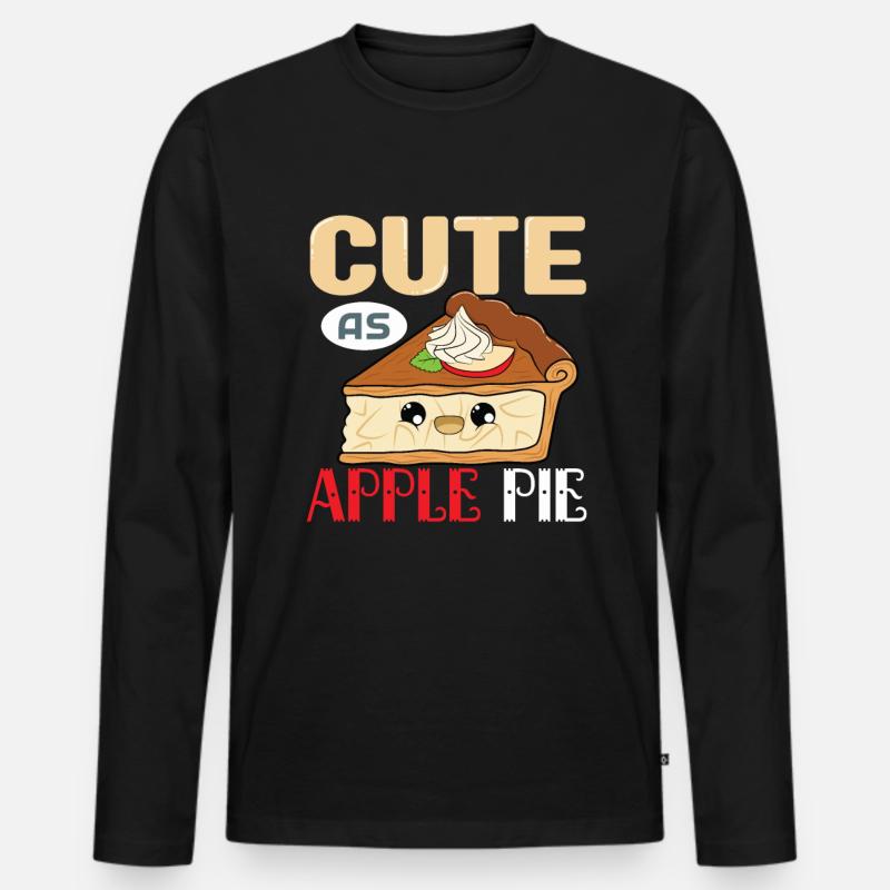 Apfelkuchen - Männer Premium Bio Langarmshirt - Schwarz