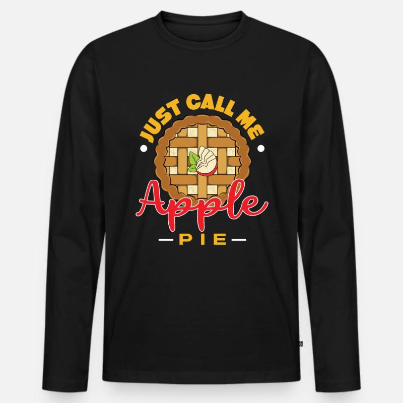 Apfelkuchen - Männer Premium Bio Langarmshirt - Schwarz