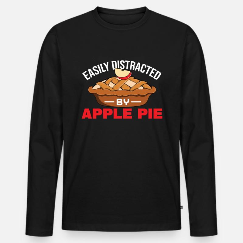 Apfelkuchen - Männer Premium Bio Langarmshirt - Schwarz