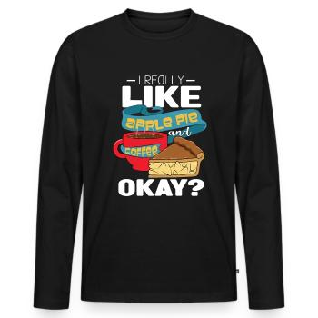 Apple pie - Men's Premium Organic Long Sleeve Shirt - black - Front - Nico (187cm)