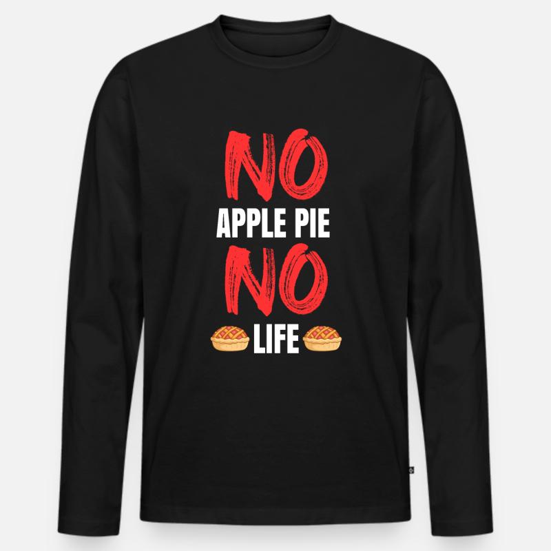 Apfelkuchen - Männer Premium Bio Langarmshirt - Schwarz