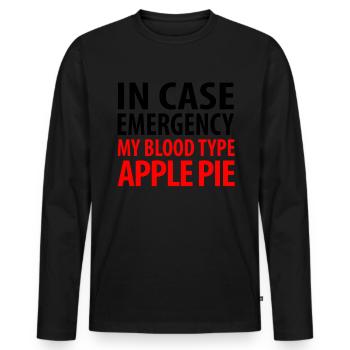 Apple pie - Men's Premium Organic Long Sleeve Shirt - black - Front - Nico (187cm)