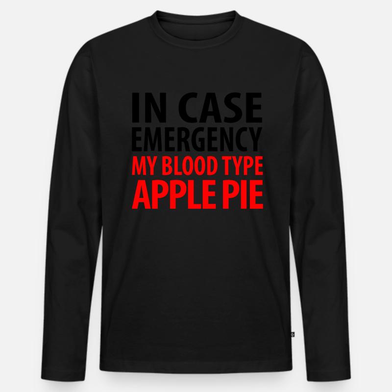 Apfelkuchen - Männer Premium Bio Langarmshirt - Schwarz
