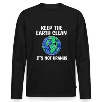 Uranus - Men's Premium Organic Long Sleeve Shirt - black - Front - Nico (187cm)