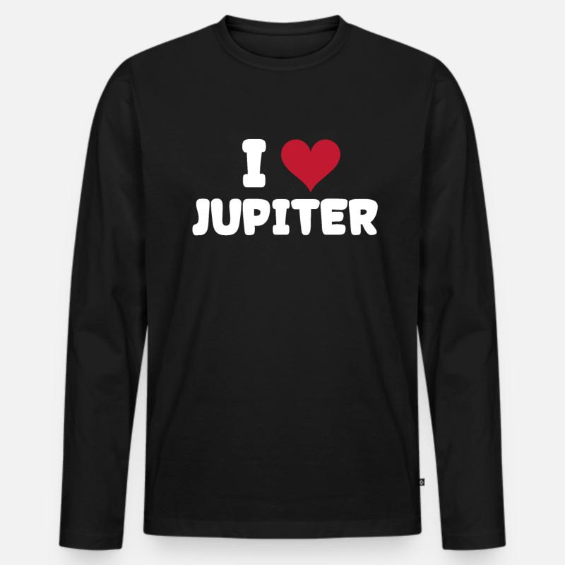 Jupiter - Männer Premium Bio Langarmshirt - Schwarz