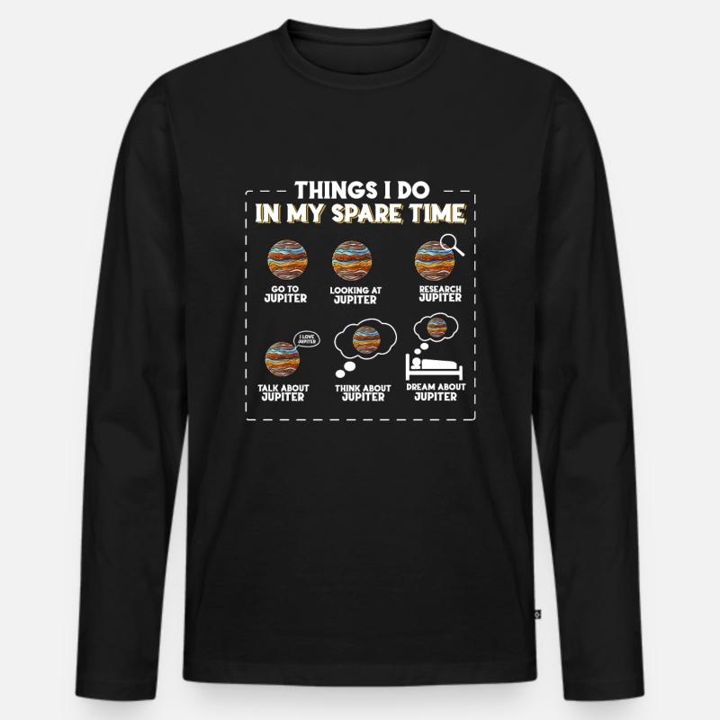 Jupiter - Männer Premium Bio Langarmshirt - Schwarz