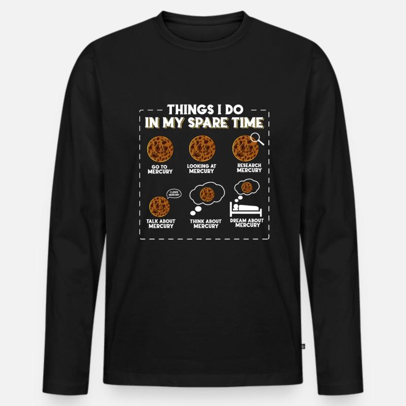 Merkur - Männer Premium Bio Langarmshirt - Schwarz