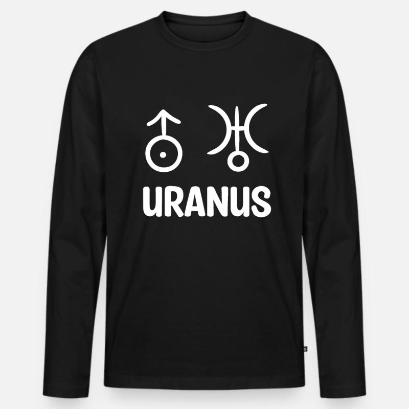 Uranus - Männer Premium Bio Langarmshirt - Schwarz
