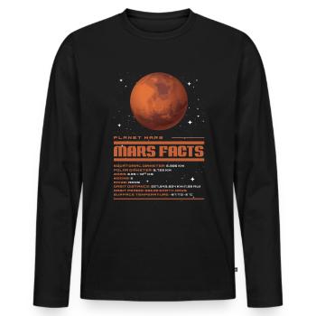 Mars - Men's Premium Organic Long Sleeve Shirt - black - Front - Nico (187cm)