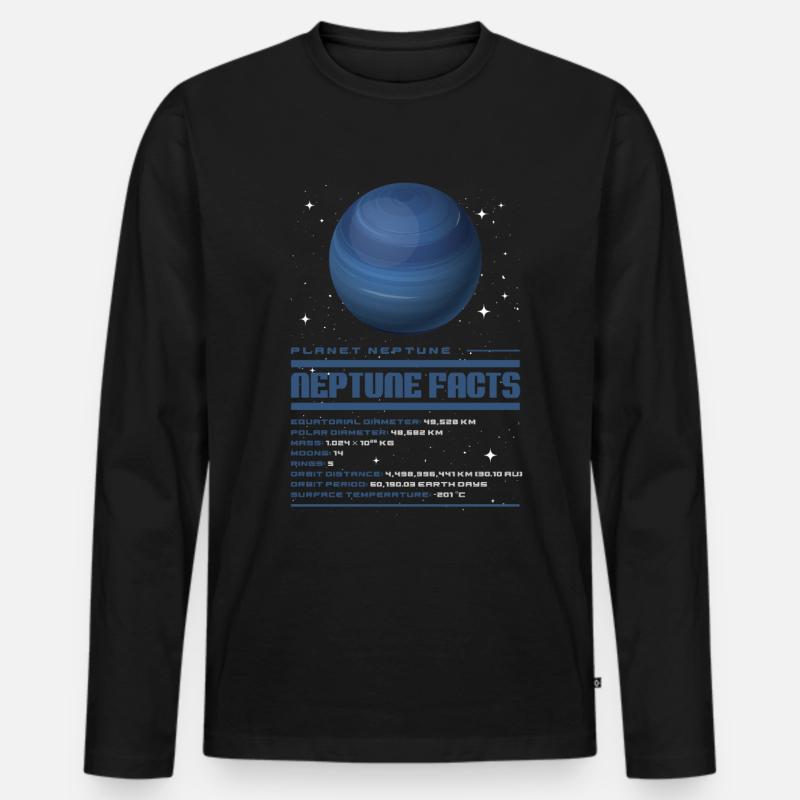 Neptun - Männer Premium Bio Langarmshirt - Schwarz