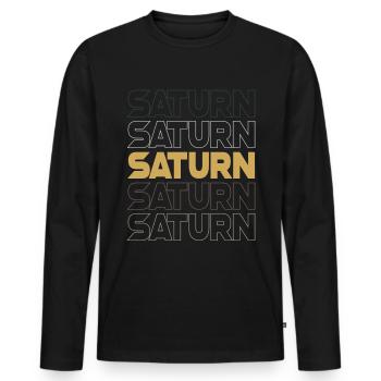 Saturne - T-shirt manches longues Premium bio Homme - noir - Devant - Nico (187cm)