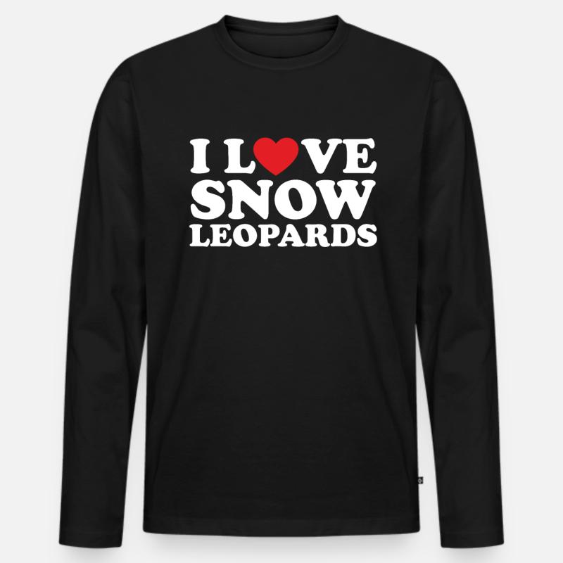 Schneeleopard - Männer Premium Bio Langarmshirt - Schwarz