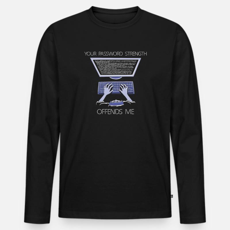 Hacker Programmierer Entwickler Informatik - Männer Premium Bio Langarmshirt - Schwarz