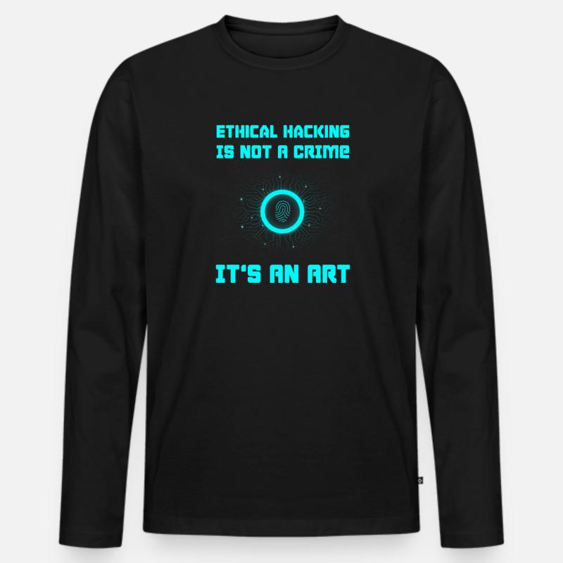 Hacker Programmierer Entwickler Informatik - Männer Premium Bio Langarmshirt - Schwarz
