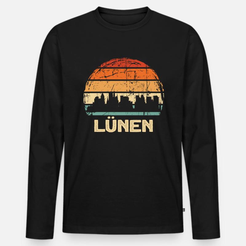 Lünen - Männer Premium Bio Langarmshirt - Schwarz