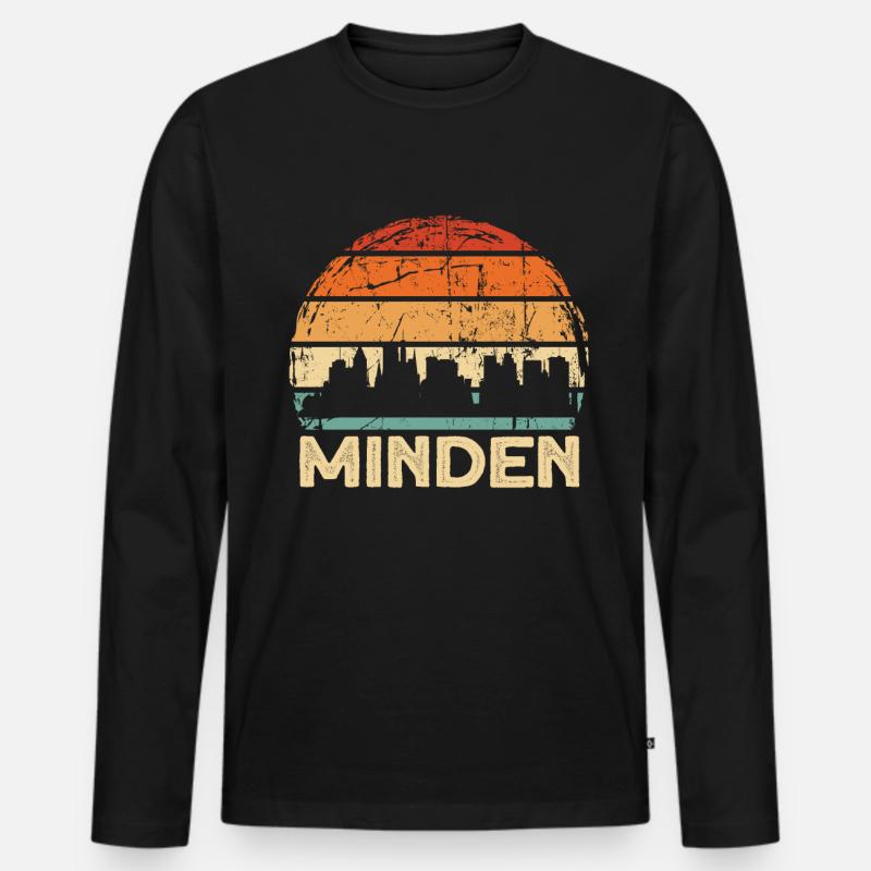 Minden - Männer Premium Bio Langarmshirt - Schwarz