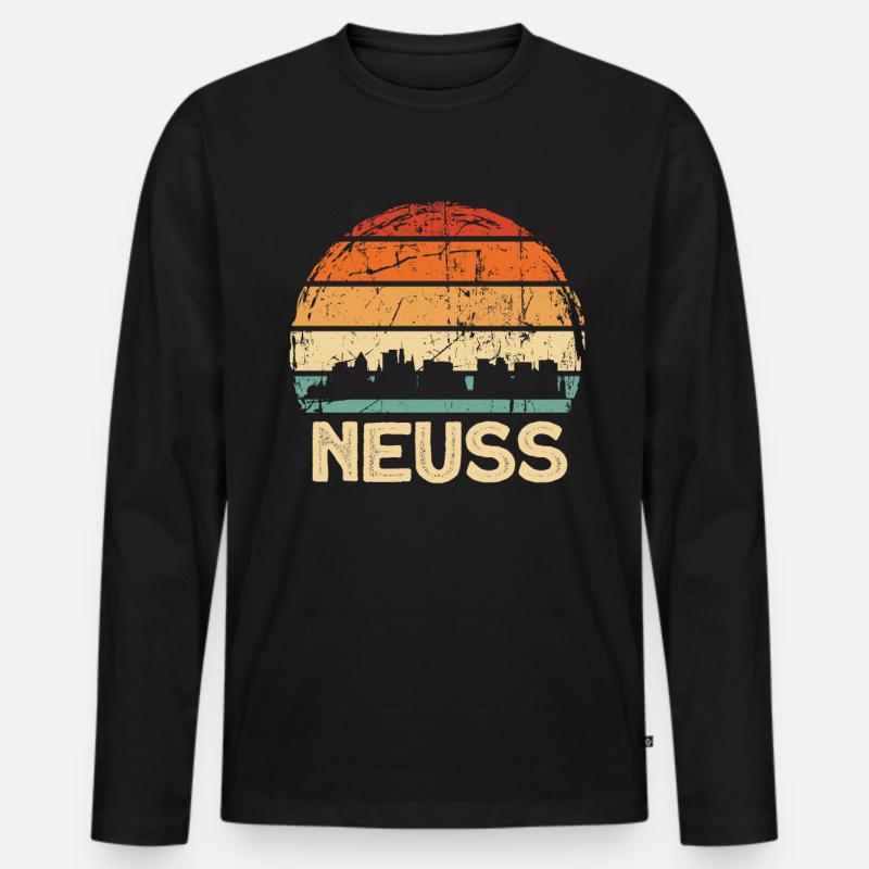 Neuss - Männer Premium Bio Langarmshirt - Schwarz