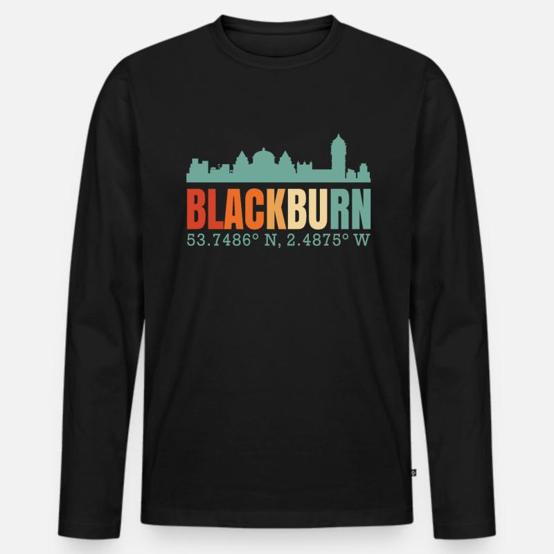 Blackburn - Männer Premium Bio Langarmshirt - Schwarz